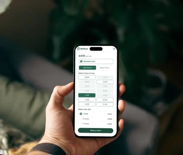 Booking rooms online by hours